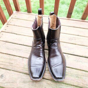 Arango Men Ankle Black Leather Boot sz 8 style 1561 12 Western Cowboy Outdoor